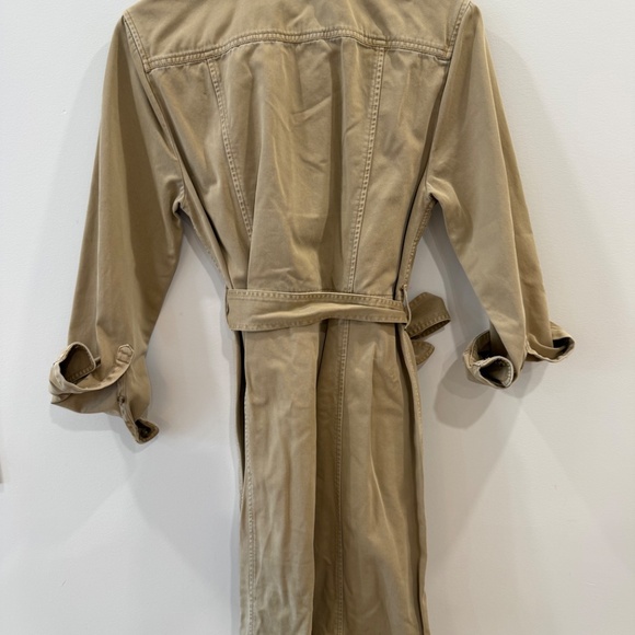 J Crew -Khaki Beige Safari 100% Cotton Button up Long Sleeve Shirt Dress, Size 8 - Picture 5 of 6